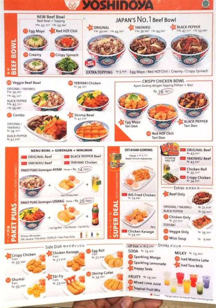 Does Yoshinoya have fish?
