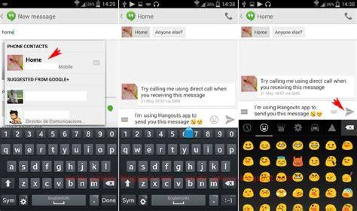How do I send an SMS from Hangouts?