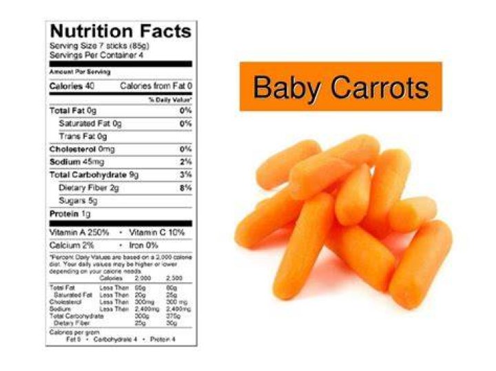 How many calories are in a cup of raw baby carrots?