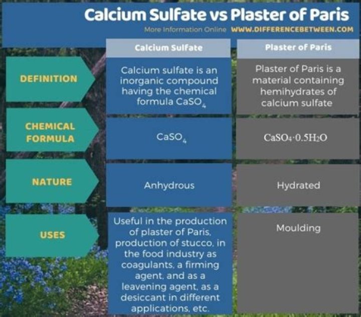 What is the difference between calcium sulfate and plaster of Paris?